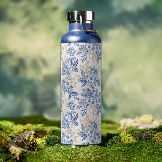 Blauwintermuster für Vintage Blume Trinkflasche (Außenbereich)