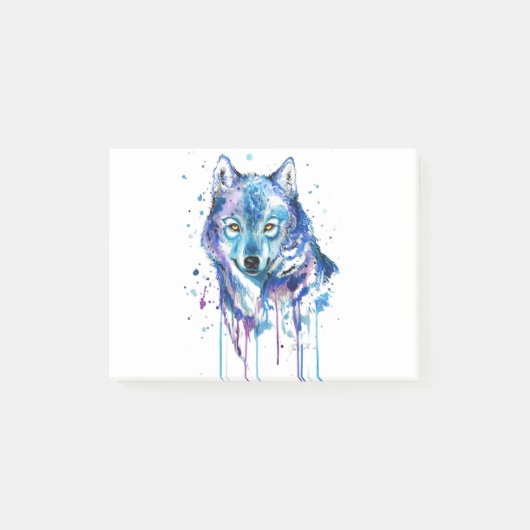 Blauwolf-Grafik Post-it Klebezettel (Vorderseite)