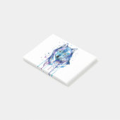 Blauwolf-Grafik Post-it Klebezettel (angewinkelt)