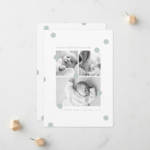 Blauzeitgenössische Babys Foto-Collage Geburtsanze