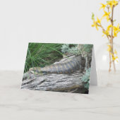 Blauzungenkarte Lizard Grußkarte Karte (Gelbe Blume)