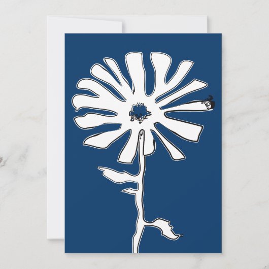 Blauzungenkrause-Blume Einladung (Vorderseite)