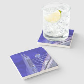 Blauzungenkugel Steinuntersetzer (Seitenansicht)