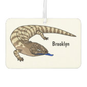 Blauzungenreptilierer Cartoon Autolufterfrischer (Rückseite)