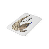 Blauzungenreptilierer Cartoon Badematte (Schrägansicht)