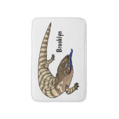 Blauzungenreptilierer Cartoon Badematte (Vorderseite Vertikal)