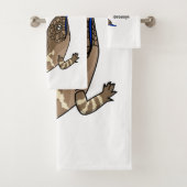 Blauzungenreptilierer Cartoon Badhandtuch Set (Insitu)