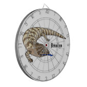 Blauzungenreptilierer Cartoon Dartscheibe (Vorderseite Links)