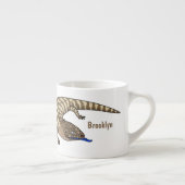 Blauzungenreptilierer Cartoon Espressotasse (Rechts)