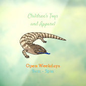 Blauzungenreptilierer Cartoon Fensteraufkleber (Blatt 3)