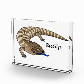 Blauzungenreptilierer Cartoon Fotoblock (Rechts)