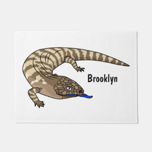 Blauzungenreptilierer Cartoon Fußmatte