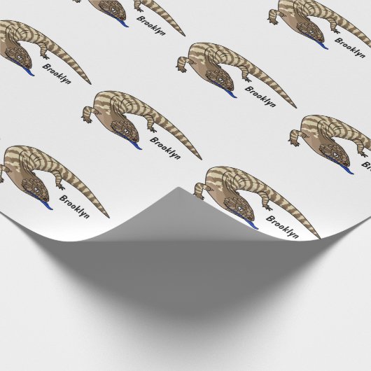 Blauzungenreptilierer Cartoon Geschenkpapier (Ecke)