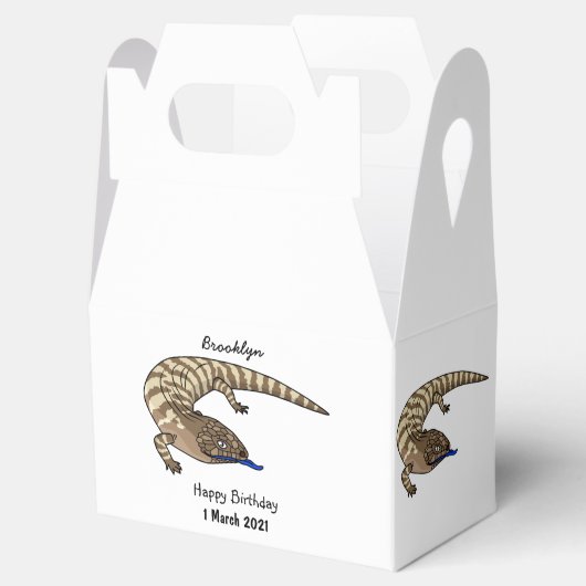 Blauzungenreptilierer Cartoon Geschenkschachtel (Geöffnet)