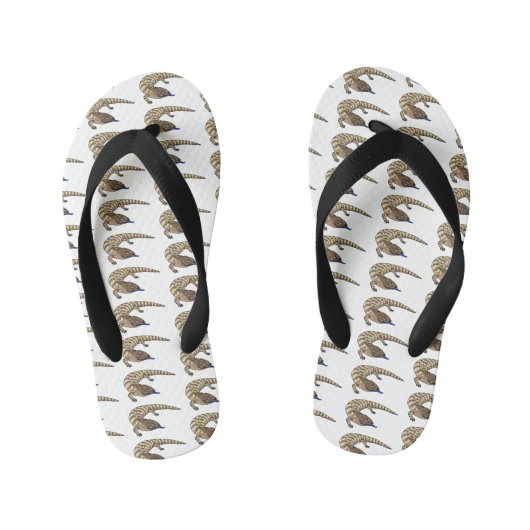 Blauzungenreptilierer Cartoon Kinderbadesandalen (Fußbett)