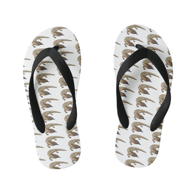 Blauzungenreptilierer Cartoon Kinderbadesandalen (Fußbett)