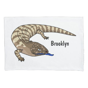 Blauzungenreptilierer Cartoon Kissenbezug