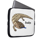 Blauzungenreptilierer Cartoon Laptopschutzhülle (Vorne Rechts)