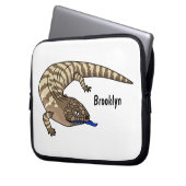 Blauzungenreptilierer Cartoon Laptopschutzhülle (Vorderseite Links)