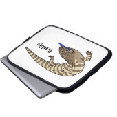 Blauzungenreptilierer Cartoon Laptopschutzhülle (Vorne Knopf)