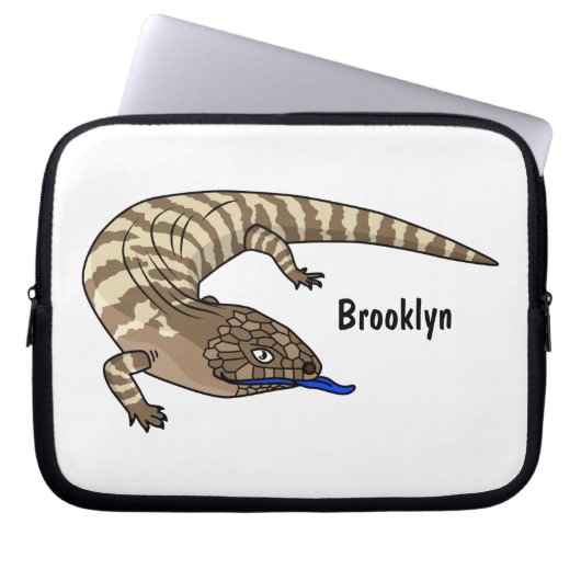 Blauzungenreptilierer Cartoon Laptopschutzhülle (Vorderseite)