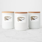 Blauzungenreptilierer Cartoon Lebensmitteletikett (Flaschen)