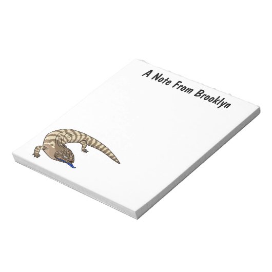 Blauzungenreptilierer Cartoon Notizblock (Rotiert)