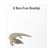 Blauzungenreptilierer Cartoon Notizblock (Vorderseite)