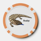 Blauzungenreptilierer Cartoon Pokerchips (Rückseite)
