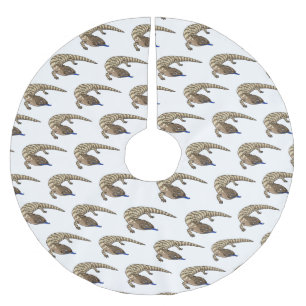 Blauzungenreptilierer Cartoon Polyester Weihnachtsbaumdecke