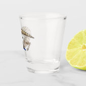 Blauzungenreptilierer Cartoon Schnapsglas (Rechts)