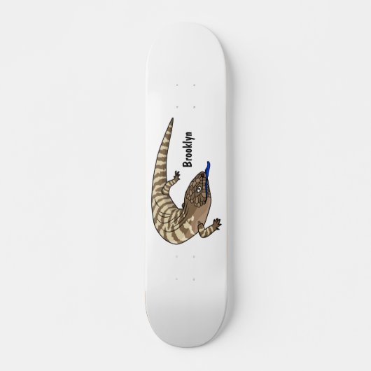 Blauzungenreptilierer Cartoon Skateboard (Vorne)