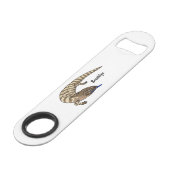 Blauzungenreptilierer Cartoon Speed Flaschenöffner (Vorderseite Schrägansicht)