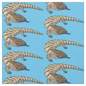 Blauzungenreptilierer Cartoon Stoff (Nahaufnahme)