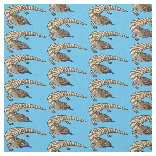 Blauzungenreptilierer Cartoon Stoff (Muster)