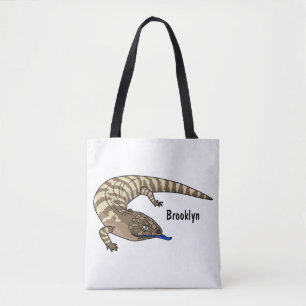 Blauzungenreptilierer Cartoon Tasche