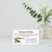 Blauzungenreptilierer Cartoon Visitenkarte (Stehend Vorderseite)