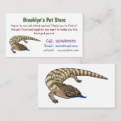 Blauzungenreptilierer Cartoon Visitenkarte (Vorne/Hinten)