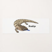 Blauzungenreptilierer Cartoon Yogamatte (Rückseite (Horizontal))