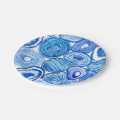 Blauzungenstücke Pappteller (Schrägansicht)