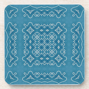 Blauzungentafel Muster - komplizierte Geometrie Getränkeuntersetzer