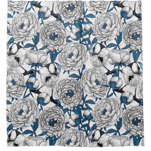 Blauzungenvögel Duschvorhang (Vorderseite)