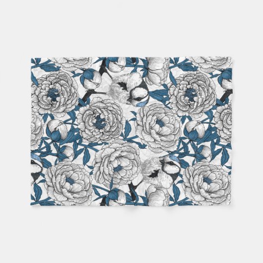 Blauzungenvögel Fleecedecke (Vorderseite (Horizontal))