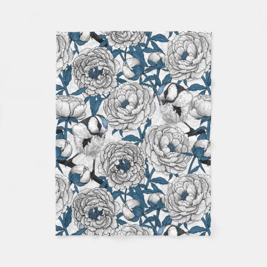 Blauzungenvögel Fleecedecke (Vorderseite)