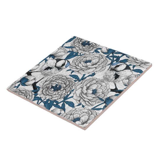 Blauzungenvögel Fliese (Seite)