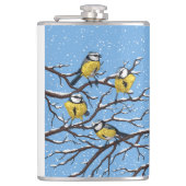 Blauzungenvögel im Winter Flachmann (Vorderseite)