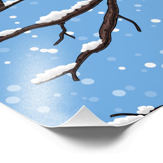 Blauzungenvögel im Winter Fotodruck (Ecke)