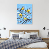 Blauzungenvögel im Winter Leinwanddruck (Insitu (Schlafzimmer))