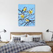 Blauzungenvögel im Winter Leinwanddruck (Insitu (Schlafzimmer))