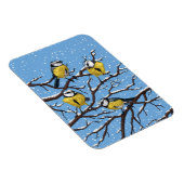 Blauzungenvögel im Winter Magnet (Rechte Seite)